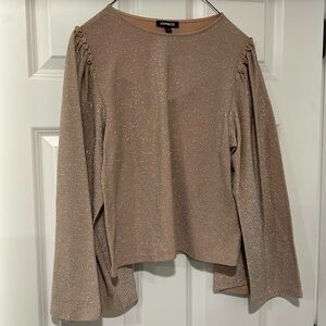 Express Women’s Rosé Gold bubble sleeve sweater size small